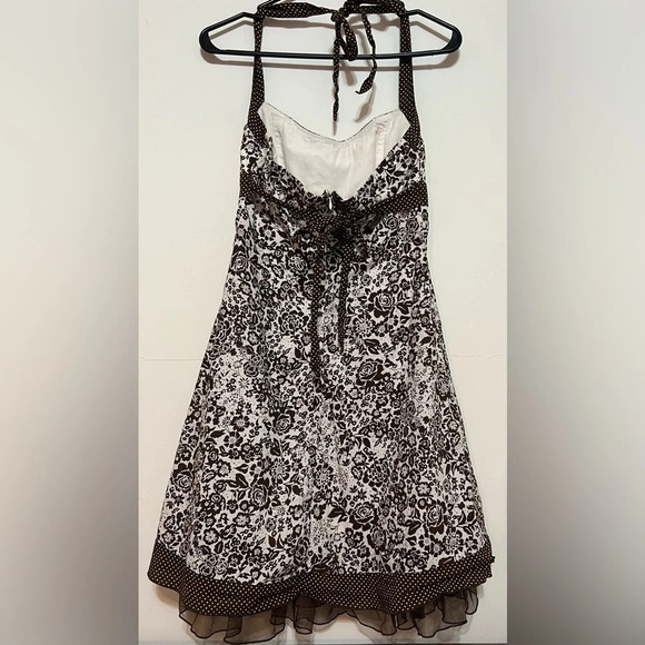 Speechless vintage flare brown/white dress.  Cotton. Size 7 - Picture 5 of 7